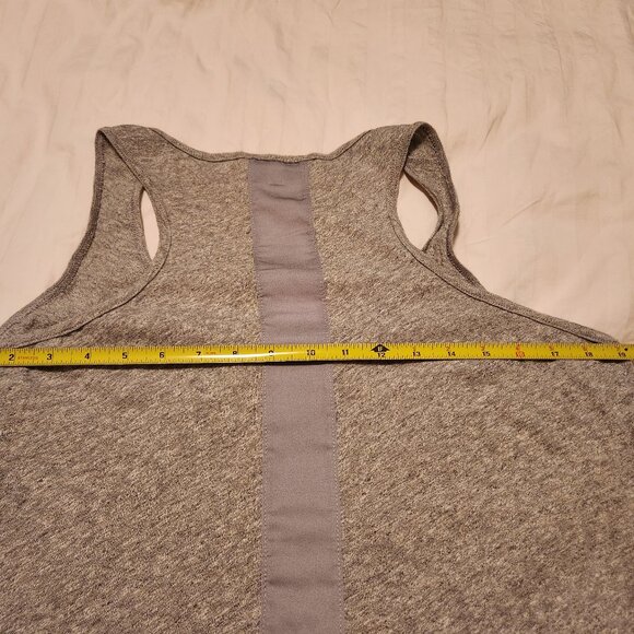 CAbi Racerback Tank with Grey Chiffon Stripe and Crop Shrunken Sweater - Picture 3 of 5